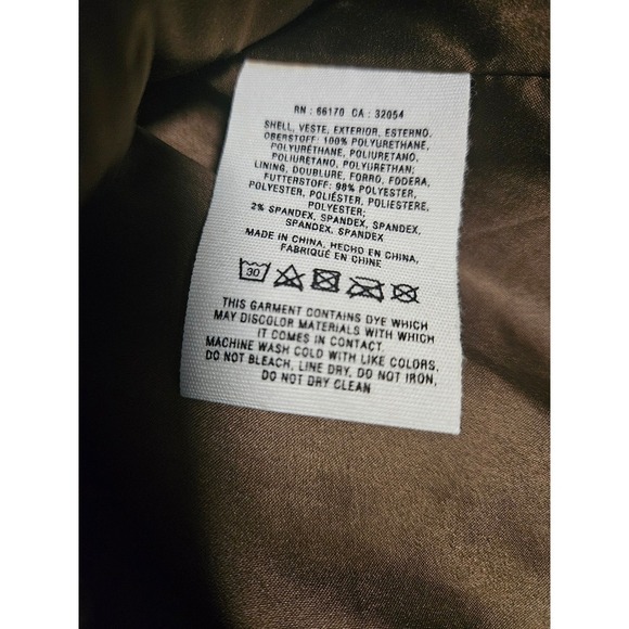 Women Vegan Leather Moto Jacket Sz S Full Zip Light Brown #374 - Picture 7 of 8